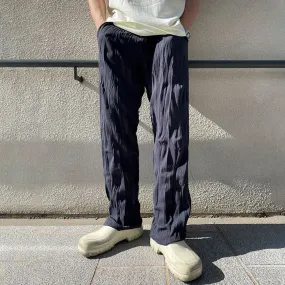 Aidase Mens Casual Pleated Straight Pants Genderless 2024 Summer New Arrival Fashion Personalized Solid Color Versatile Pants Unisex