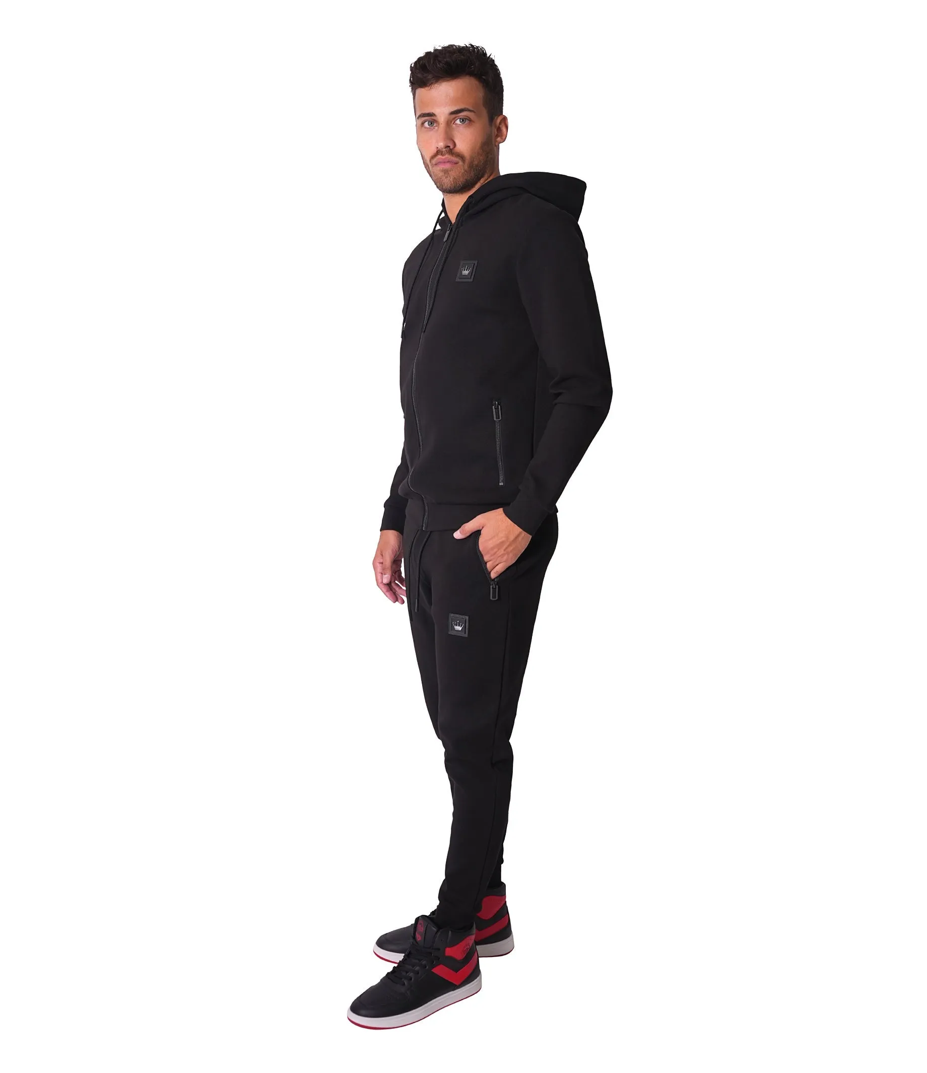 Bertigo Athletic Wear | Zuma Side Pocket Black Hoodie