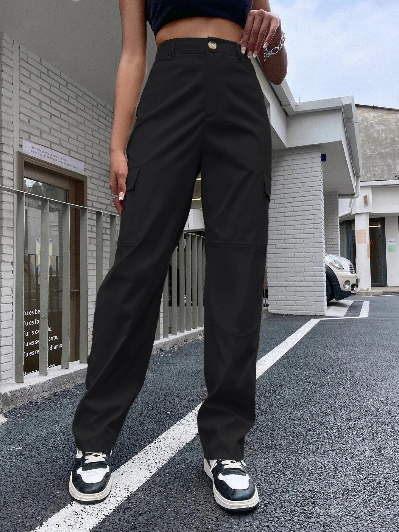 Buttoned Zipper Fly Pants
