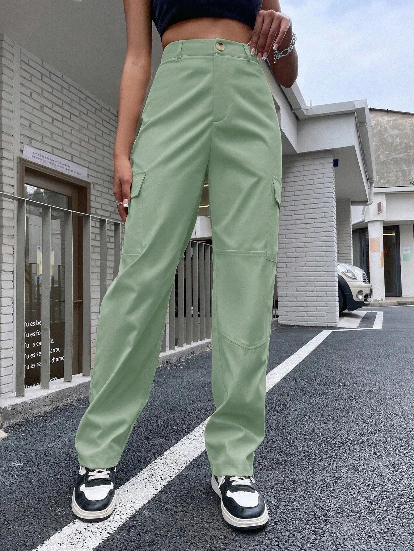 Buttoned Zipper Fly Pants