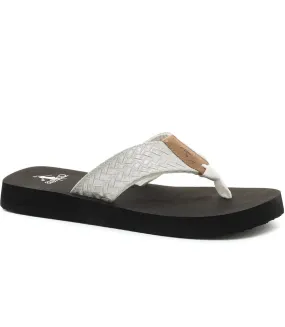 Corkys Women's Sunsational Flip Flop - White Weave 20-8262