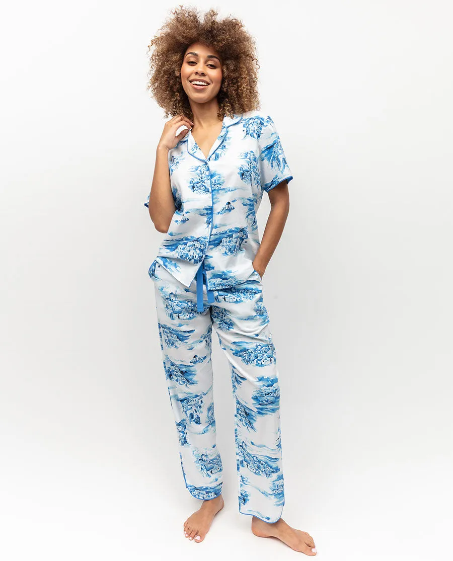 Donna Santorini Print Pyjama Bottoms