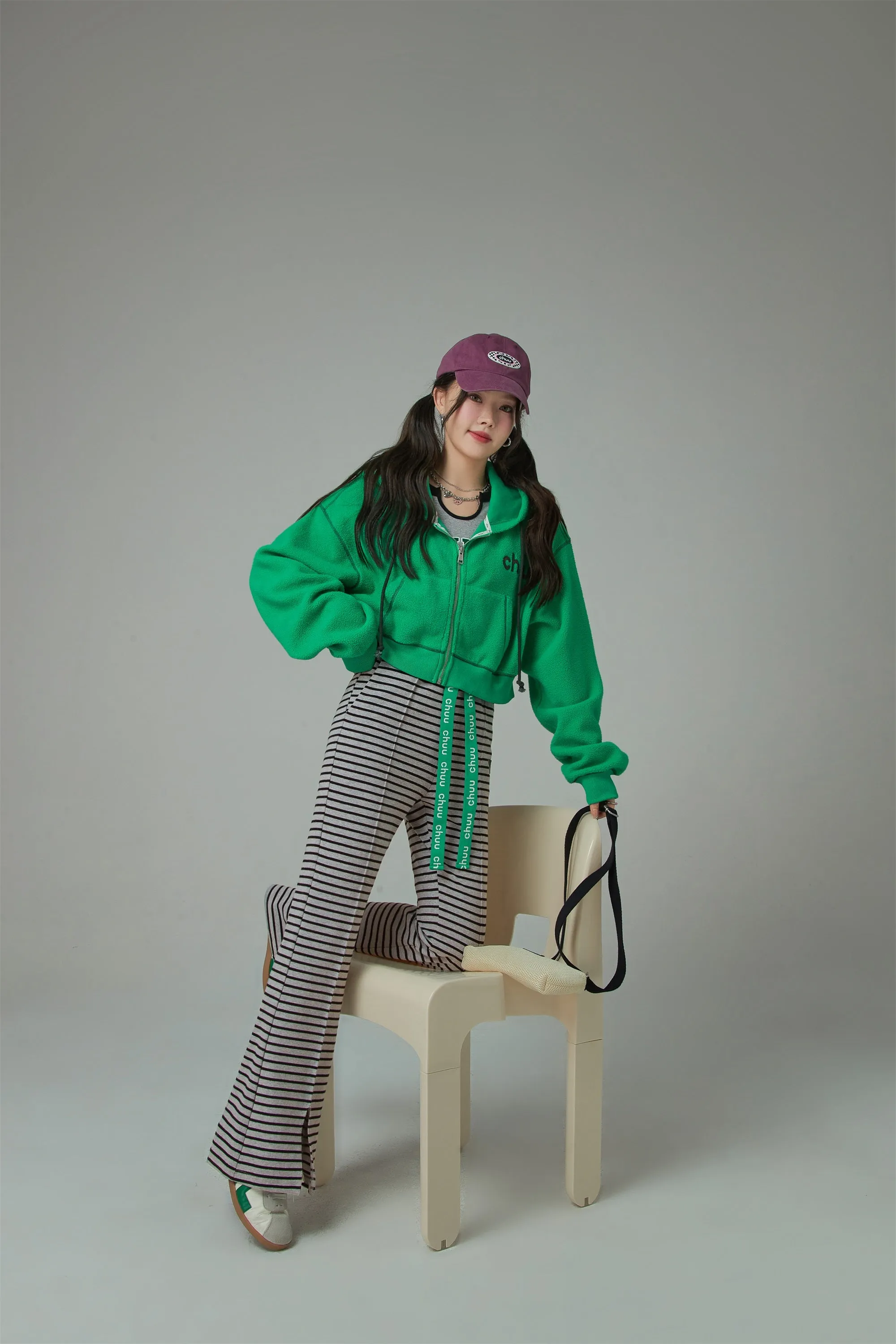 Good Vibes Stripe Slit Casual Pants
