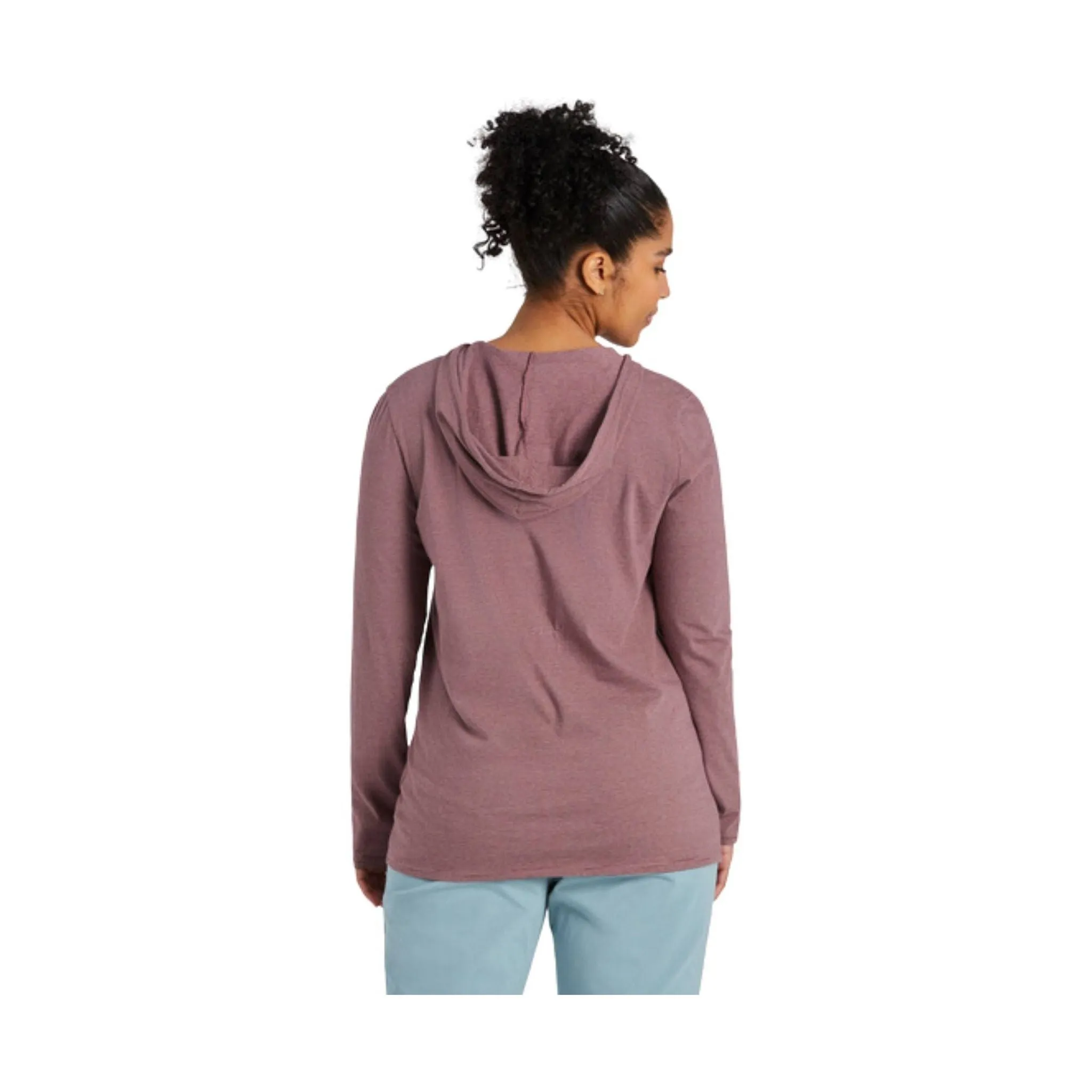 Life Is Good Women's Sunflower Long Sleeve Striped Crusher-LITE Hooded Tee - Mahogany Brown