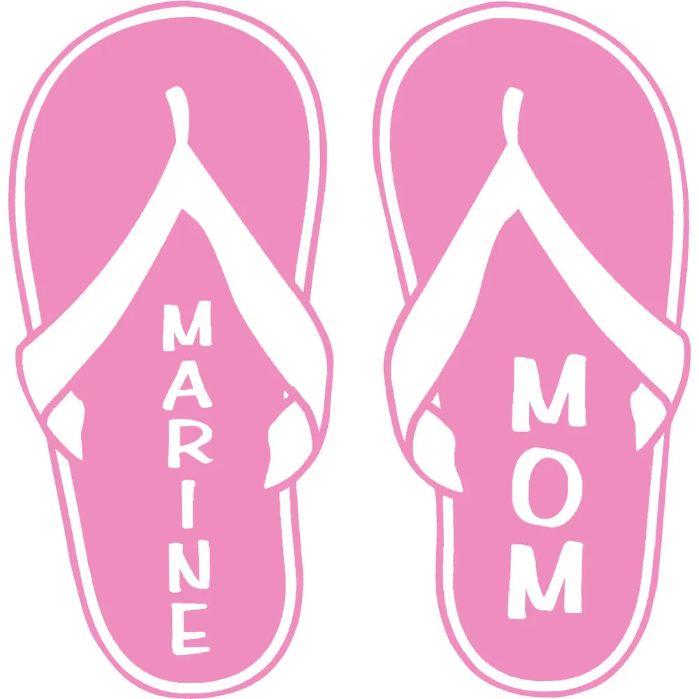 Marine Mom Pink Flip Flops 4" Vinyl Transfer
