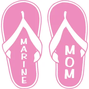 Marine Mom Pink Flip Flops 4" Vinyl Transfer