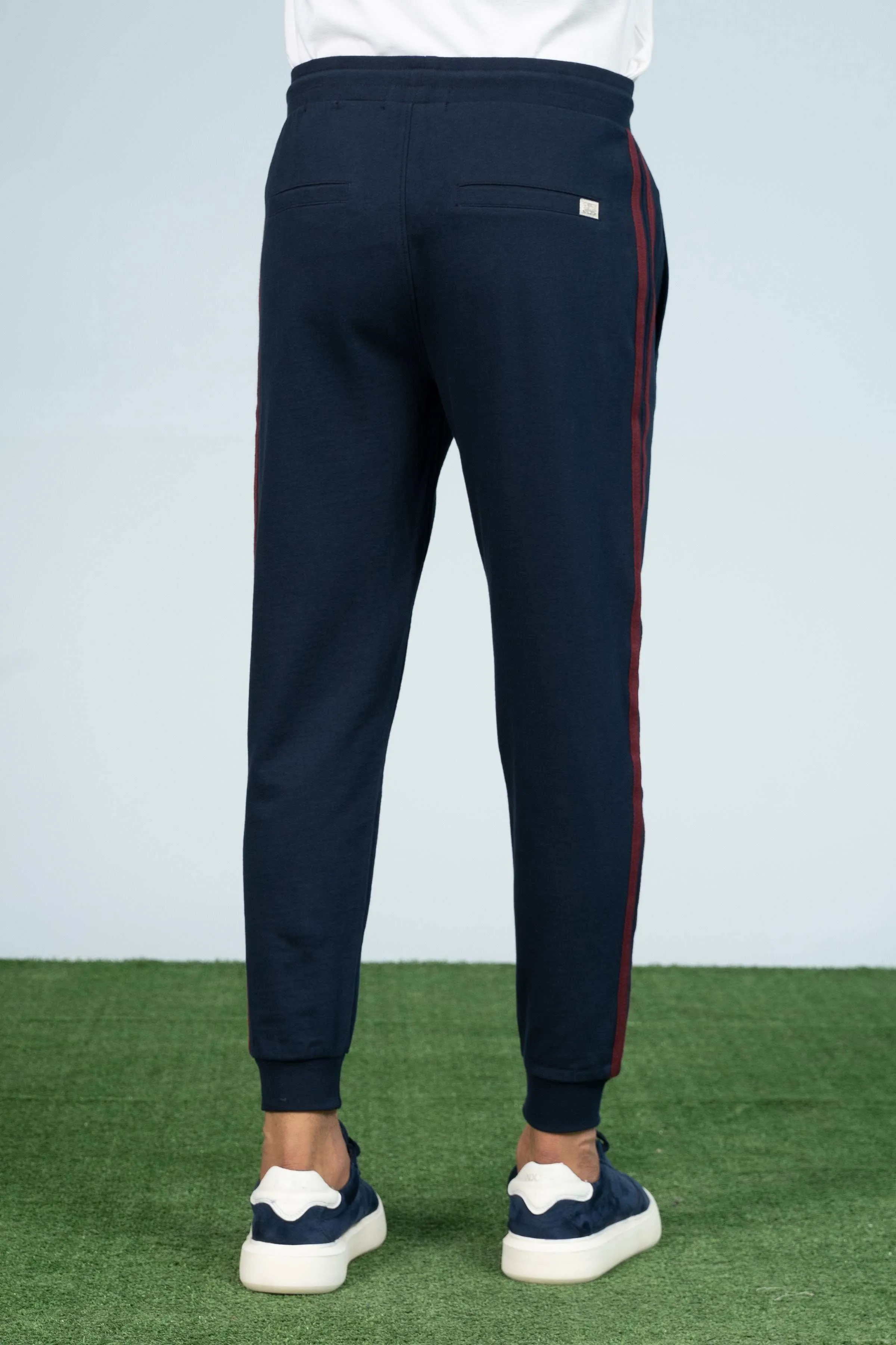 TERRY CONTRAST TAPE TROUSER NAVY