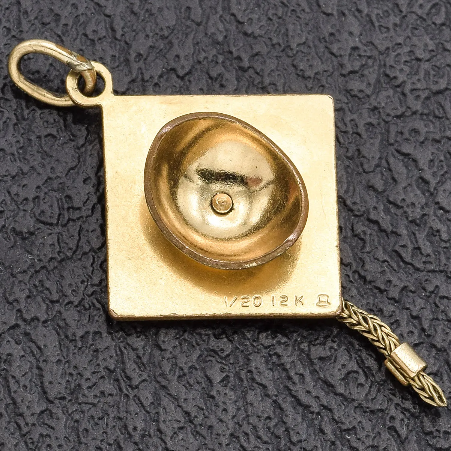 Vintage 12K Gold Filled Graduation Cap Charm Pendant