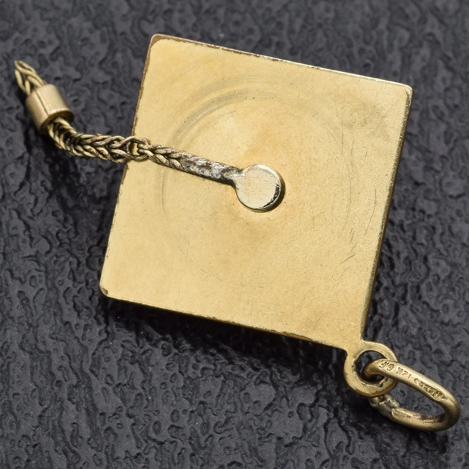 Vintage 12K Gold Filled Graduation Cap Charm Pendant