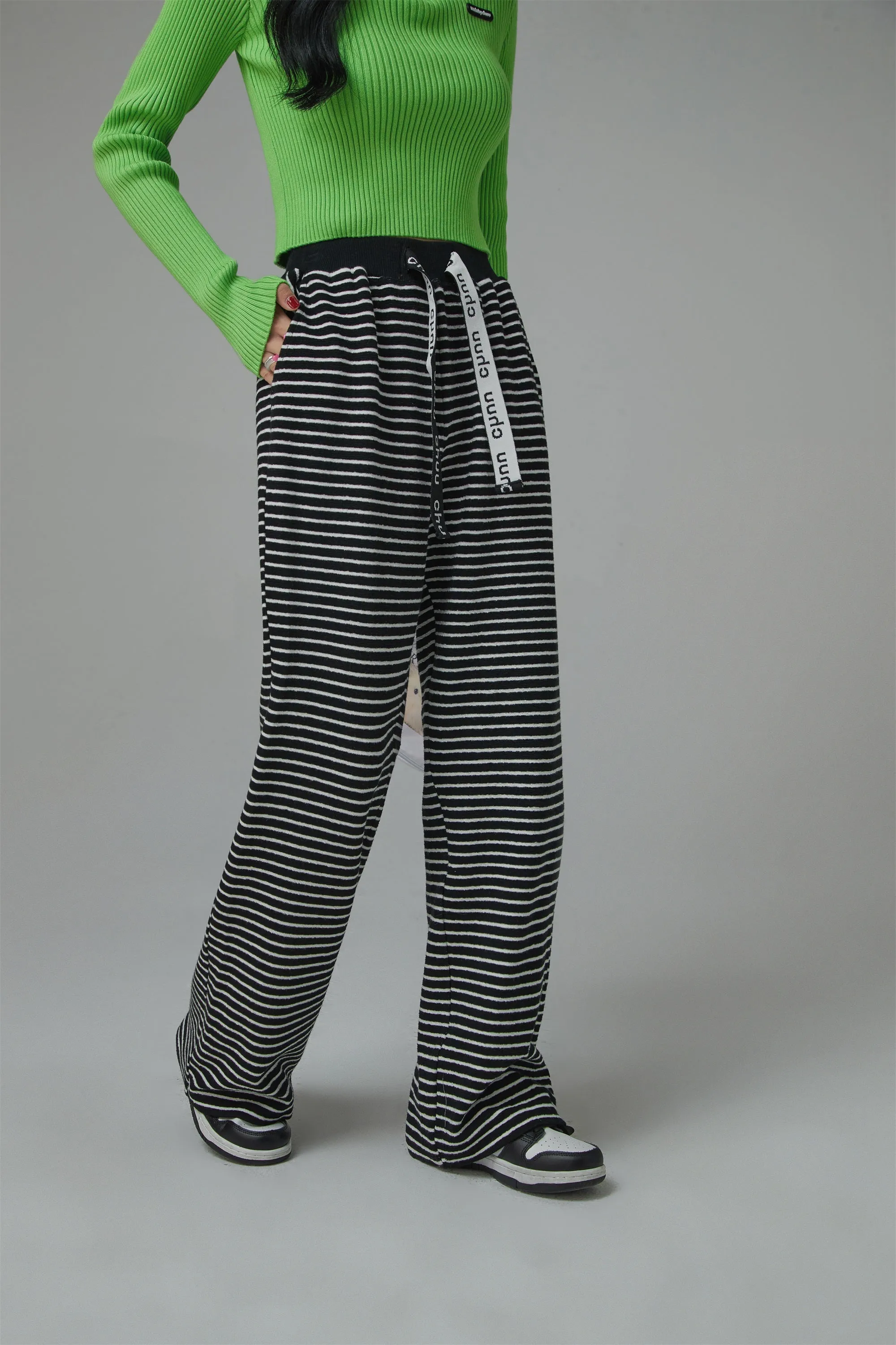 Workday Wind Stripe Wide Casual Pants